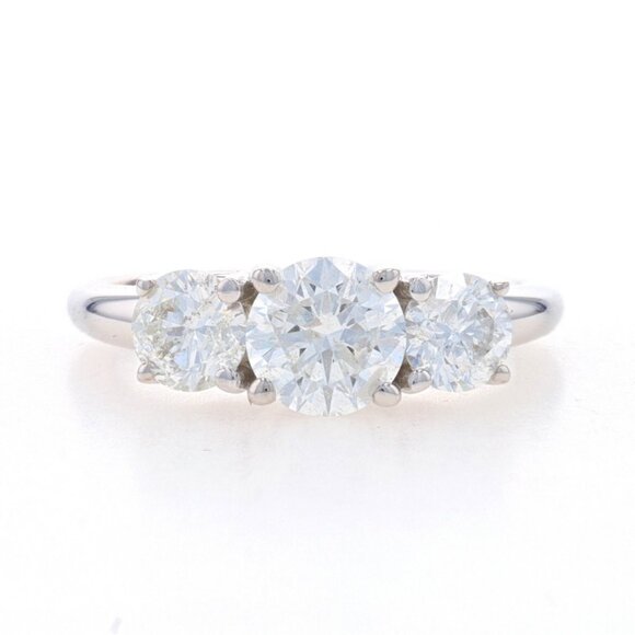 White Gold Diamond Engagement Ring - 14k Round Brilliant 1.97ctw Trellis - Picture 1 of 6